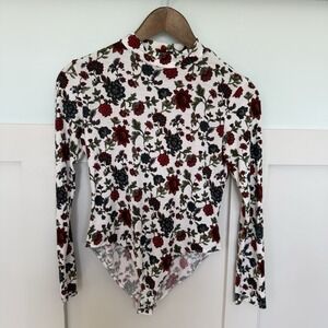 Forever 21 long sleeve bodysuit Size Large Floral Romantic Vintage Y2k Feminine